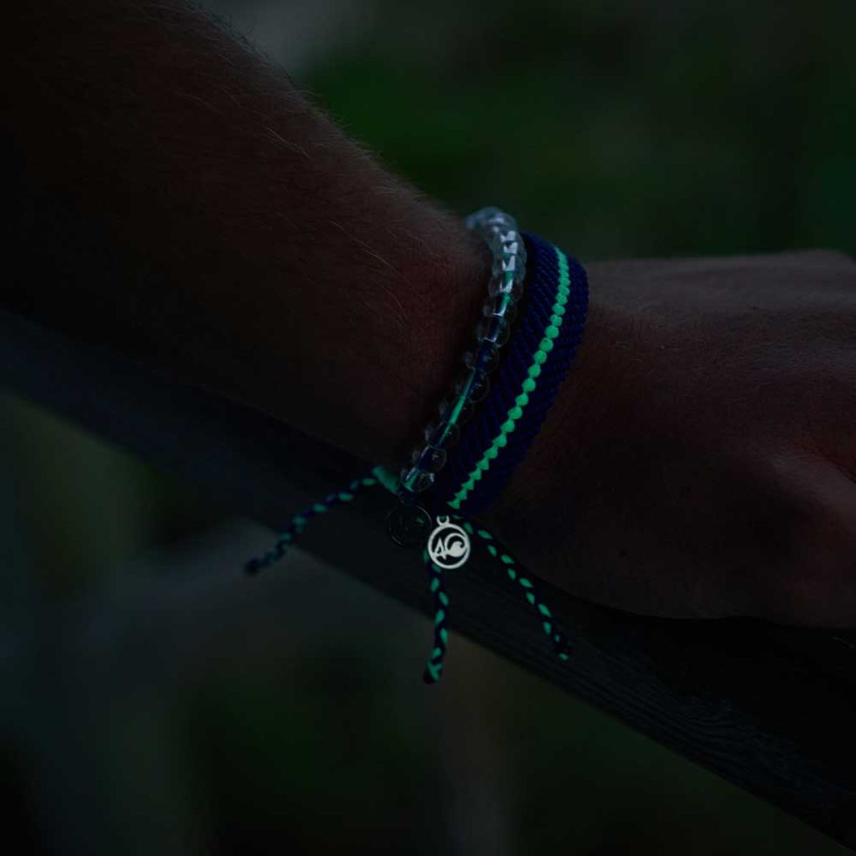 4Ocean Deep Sea Braided Bracelet Black Glow Armband