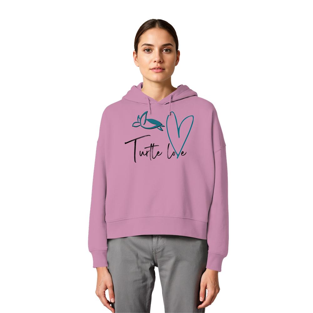 Turtle Love - Womens Organic Boxcut Hoodie