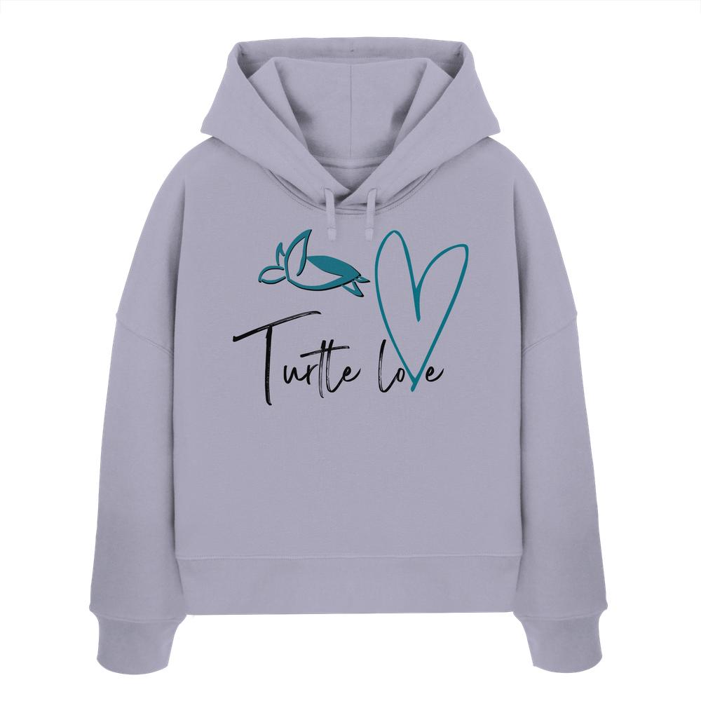 Turtle Love - Womens Organic Boxcut Hoodie