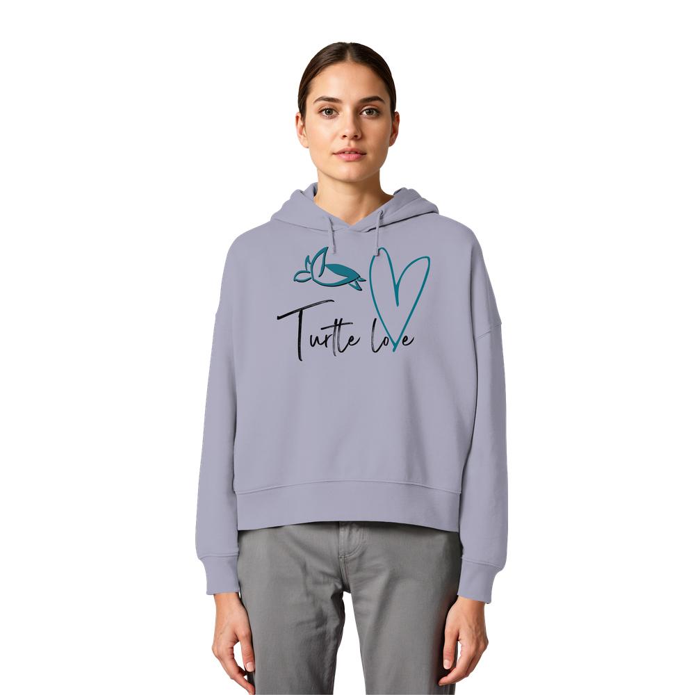 Turtle Love - Womens Organic Boxcut Hoodie