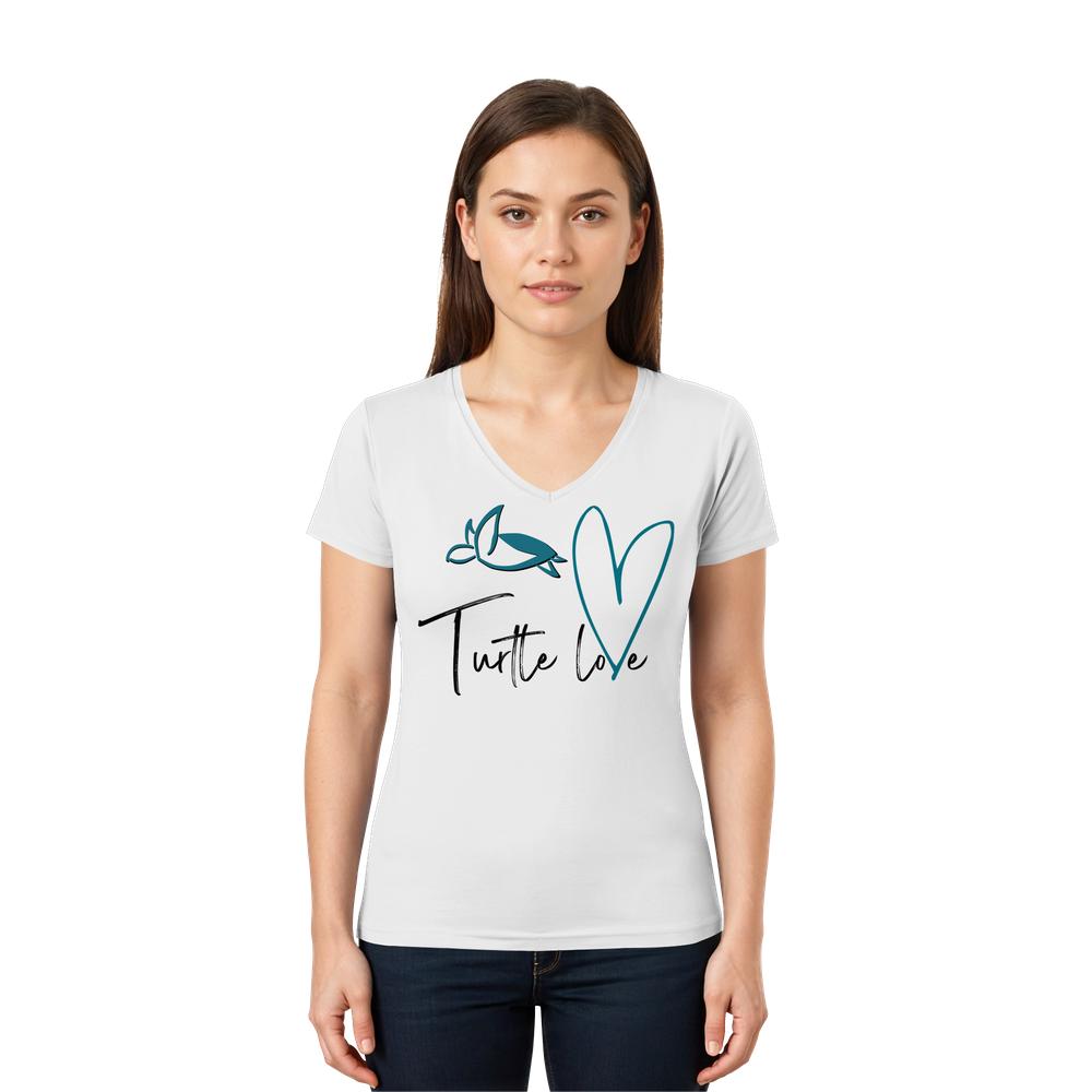 Turtle Love - Ladies V-Neck Shirt