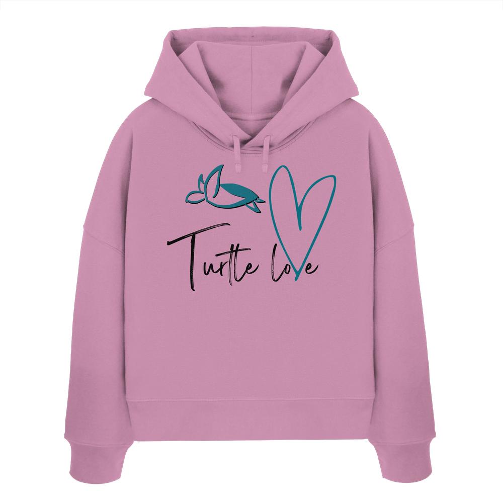 Turtle Love - Womens Organic Boxcut Hoodie