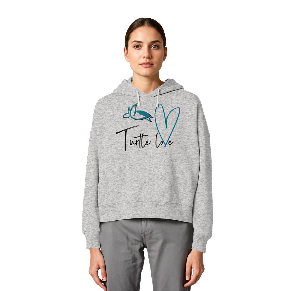 Turtle Love - Womens Organic Boxcut Hoodie
