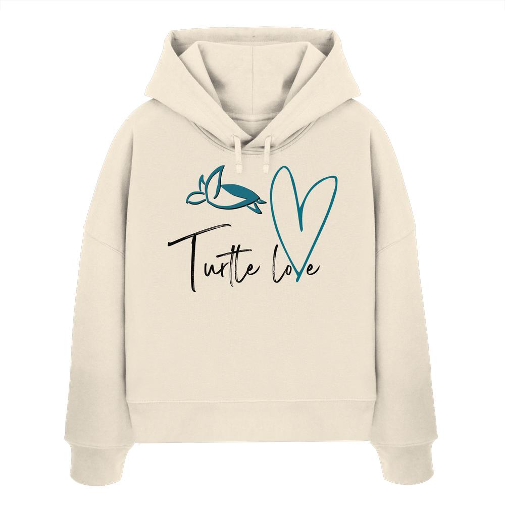 Turtle Love - Womens Organic Boxcut Hoodie