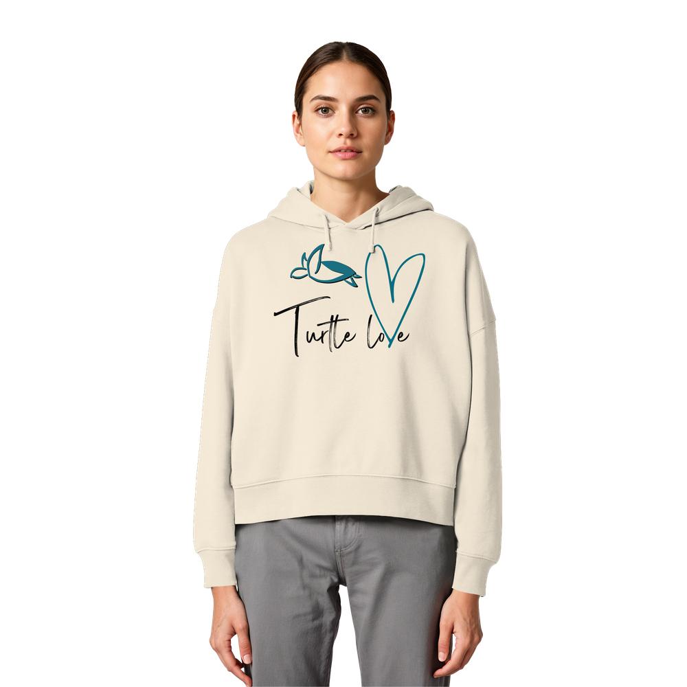 Turtle Love - Womens Organic Boxcut Hoodie